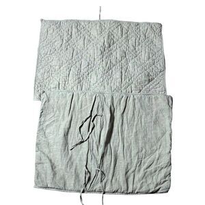 Restoration hardware 100% linen sham pillow cases‎ textured close tie back